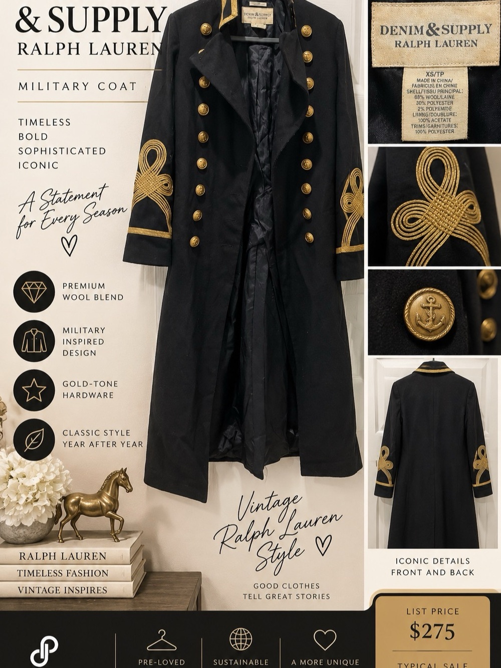 Ralph Lauren Military Black jacket
